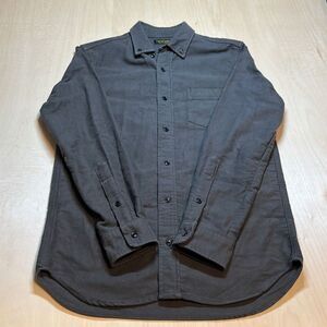Flint and Tinder Shirt Medium Gray Solid Long Sleeve Button Up Flannel Collared